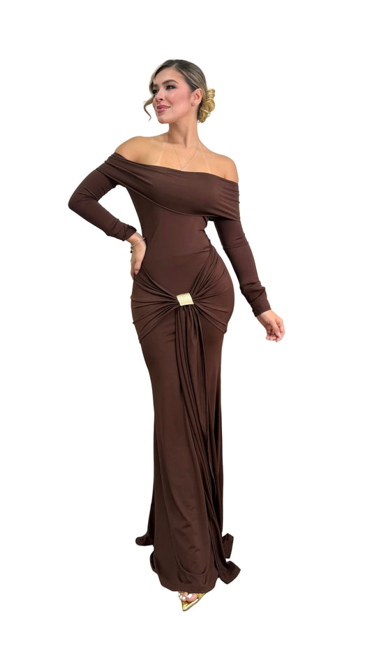 Vestido accesorio café