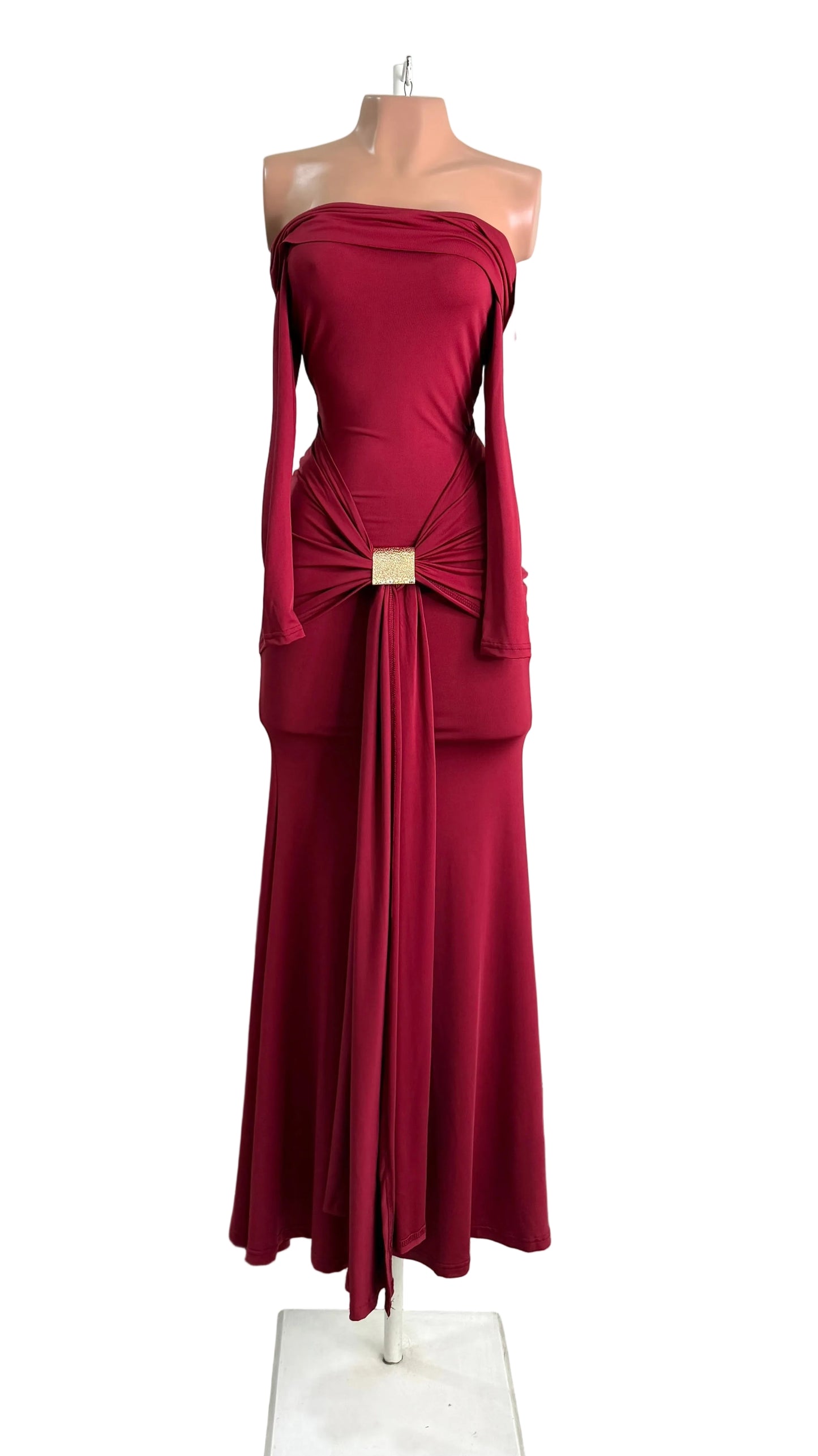 Vestido Accesorio Vinotinto