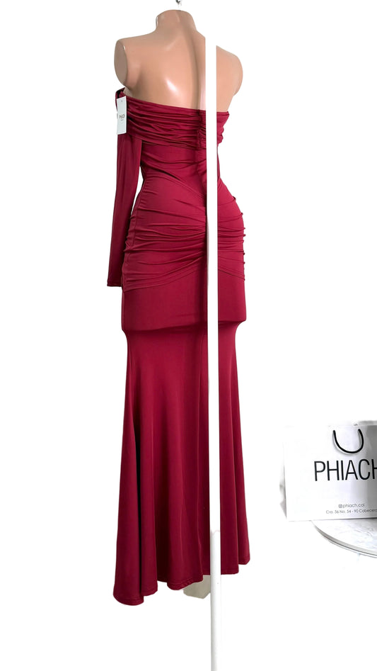 Vestido Accesorio Vinotinto