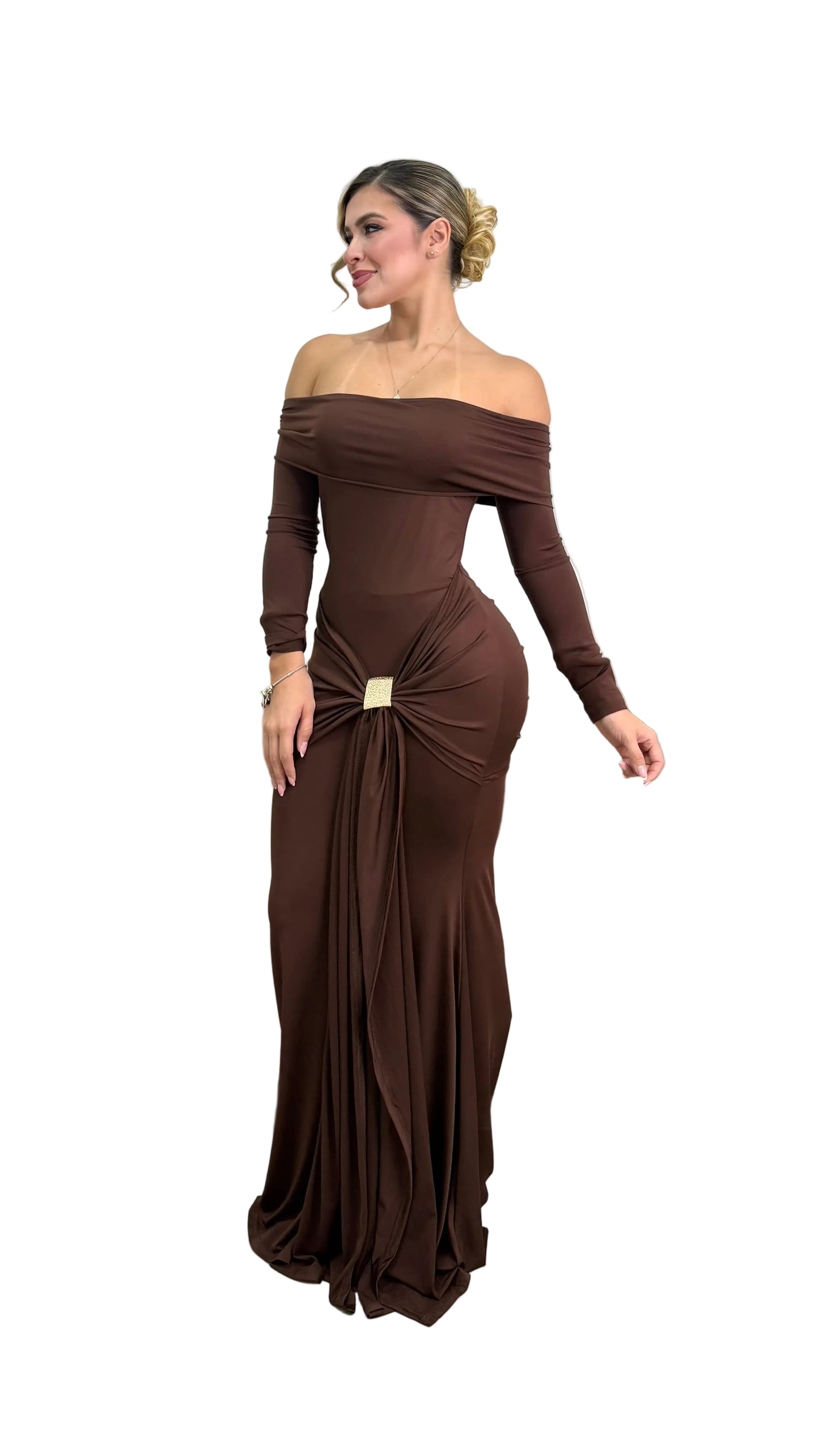 Vestido accesorio café